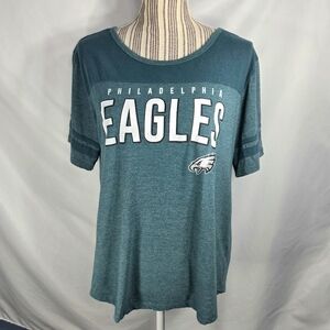 NFL Team Apparel Green Philadelphia Eagles Graphic Short Sleeve Shirt Size Large